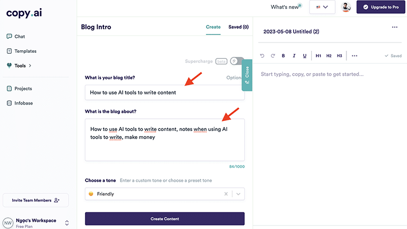 Copy AI Viết Content